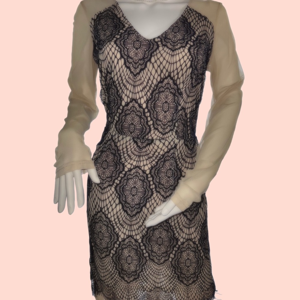 Elegant Black Lace Overlay Dress